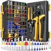 DxCRIMP Kit Pinza Crimpatrice per Puntalini con Pinza Spelafili - Crimpaggio Esagonale 0,25-25 mm² (AWG 24-4) - Con 42 Tipi di Puntalini Isolati e Non Isolati per Elettricisti, Quadri Elettrici e PLC