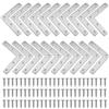 Yeeliv 20 Squadra angolare in acciaio inox, staffa di fissaggio a forma di L con viti, per fissaggio mobili, armadi, ripiani in legno, tavoli e sedie in legno (80 x 80 mm)