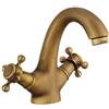 Generic Europeo Ottone Antico Bagno Lavandino Rubinetto con 2 Maniglie Bronzo Spazzolato Rubinetto Miscelatore Bacino di Rame con Tubi di