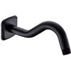 TRUSTMI Braccio doccia curvo con flangia, 20,3 cm, a forma di S, in acciaio inox, prolunga di ricambio, montaggio a parete, nero opaco