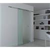 Homcom - Porta scorrevole in vetro satinato 775/900/1025 x 2050 mm (modello 2/1025 x 2050 mm)