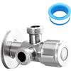 FESSOSKO Valvola di Regolazione, Valvola Deviatrice 1/2 Pollice, Valvola Angolare Doppia in Acciaio Inox, Valvola Angolare Doppio Attacco con 2 Uscite per Rubinetto, Lavandino, Cucina, Bagno