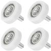 QUARKZMAN 4Pz Rotelle Box Doccia 26mm x 8mm Passo 6mm, Cuscinetti Box Doccia in Nylon Ruote di Ricambio Puleggia per Cassetti Guide per Porte Scorrevoli Bianco, M6 x 10mm Filettatura