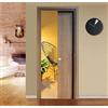 PORTE ITALIANE Porta scorrevole a scomparsa COMPLETA di controtelaio scrigno laminato Noce Tanganica Naturale Finitura Ottone 80x210