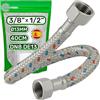 ONIX TECH Tubo Corazzato 40 cm Femmina 3/8" x Femmina 1/2" DN8 DE13 - Tubo Flessibile Realizzato in Acciaio Inox Temperatura max 70°C Pressione di Esercizio 10 bar - MADE IN SPAIN - ONIX TECH