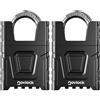 NOVLOCK Lucchetti a combinazione per esterni - impermeabile - con arco protetto antitaglio da 8 mm - per cancelli, recinzioni, capanni, depositi, armadietti e armadi - 2 pezzi, nero