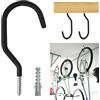 Generic Confezione da 6 ganci per bici da parete per garage, ganci per biciclette resistenti da appendere, montaggio a parete per biciclette, per soffitti, senza trapano, grandi ganci da soffitto per