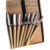 LED LEDS SGORBIE PER TORNIO TORNIATURA LEGNO INTAGLIO SCALPELLI UTENSILI SGORBIA 8 PEZZI