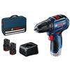 Bosch Trapano Bosch Professional GSR 12V-30 Watcher + 2 batterie 2.0Ah + caricabatterie da 12v-20 gal consegnato in un sacchetto-06019