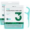 Y-Kelin 200 filo interdentale con doppio filo, bastoncini per filo interdentale, pulizia dentale (menta 200)