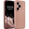 kwmobile Custodia Compatibile con Honor 400 PRO Cover - Protezione Back Case Morbida - Silicone TPU Effetto Metallizzato Oro Rosa Metallizzato
