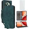 IUQXU Cover per OPPO Reno12 FS 5G/OPPO Reno12 F 5G Libro con Pellicola Vetro Temperato [Blocco RFID] Antiurto Carte Supporto Custodia in Pelle Portafoglio per OPPO Reno 12 F FS 12F 12FS 5G Verde