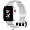 Erkwei Orologio Smartwatch Donna con Chiamate Bluetooth 4 Cinturini 110+ Sport Frequenza Cardiaca Contapassi Sonno Orologio Donna Fitness Tracker Compatibile con Android iOS, Argenteo