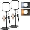 NEEWER BASICS Luce per Video Conferenza da 10,8 con Supporto/Porta Telefono(2pz), Lampada Scrivania a Schermo Intero Edge Lit Bicolore 15W per Computer Laptop Webcam Zoom Call Streaming Riprese, L220