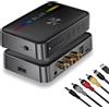 KZARYVEXIS Adattatore audio Bluetooth 6.0 HiFi con DAC & Doppia connessione, Trasmettitore/Ricevitore Bluetooth USB/AUX/RCA/Coassiale/Ottico, Connessione NFC, Autonomia 12 ore per Auto/Home Cinema/TV