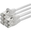 1aTTack.de 3m - blanc - 5 pièces - CAT5 SF/UTP Câble Ethernet Set - Câble Réseau RJ45 | câble de Patch | LAN Câble |CAT 5e |125 MHz | compatible avec CAT 6 / CAT 6a / CAT 7 | pour le switch, routeur, modem, Patchpannel, point d'accès, panneaux de brassage