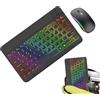 Générique Tastiera e mouse wireless retroilluminati, tastiere sottili per laptop con 7 colori e 2 modalità di illuminazione, accessorio per la casa per scuola, ufficio, configurazione di gioco, leggero