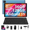 SOLVYXEN Tablet 10 pollici 4G lte e 5G WiFi, Android 15.0 Octa-Core 2.0GHz, 36GB RAM, 128GB ROM (1TB Espandibile), 1920 * 1200FHD, 13MP+8MP, Tablet con Tastiera etc, GPS/Bluetooth(Blu)