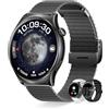 Erkwei Orologio Smartwatch Donna Effettua/Risposta Chiamate per Android e iOS AMOLED Schermo Fitness Tracker Monitoraggio del Sonno e Cardiofrequenzimetro SpO2 Smart Watch con 100+ Modalità Sportive, Nero