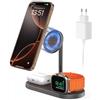 KU XIU X23 Pro Caricatore 3 in 1, Stazione di Ricarica per Apple, Caricatore Wireless Compatibile con iPhone 16/15/14/13/12 Pro Max, Apple Watch Ultra/9/8/7/6/SE/5/4/3, per AirPods 2/3/Pro