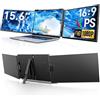 Dopesplay Estensore per schermo da 15,6 pollici per laptop, monitor portatile FHD 1080P IPS per laptop, triplo doppio monitor esteso compatibile con computer portatili Windows, Mac, Android, Chrome da