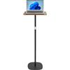 AKOZLIN Supporto regolabile in altezza per laptop (45-122 cm) e tavolo da letto, vassoio portatile in legno per casa e ufficio, nero