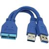 Ruilogod USB 3.0 Un cavo adattatore a slot da 19 pin maschio a maschio a maschio 27 cm per scheda informatica