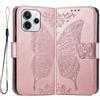 PEIYE Custodia in pelle PU goffrata per Xiaomi Redmi Note 14 5G - Design a libro con scomparti per carte e scomparto per contanti - Funzione stand - Chiusura magnetica - Oro rosa