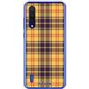 dakanna - Custodia compatibile con Xiaomi Mi 9 Lite, in silicone flessibile, disegno [motivo tessuto giallo], colore [bordo trasparente] Cover in gel TPU per smartphone