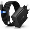 Poutek 45W Caricabatterie USB C con Cavo per Samsung S26/S25/S24/S23/S22/S21/S20 Ultra/Note 20/10, Caricatore Rapido USBC con Cavo USBC 2 Metri per Samsung A16/A26/A36/A37/A56/A57, Tab S11/S10/S9/A11 Plus