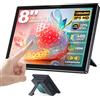 Ueplain Monitor touch screen portatile da 8 pollici per Raspberry Pi, display IPS 1280×800 HD con custodia, altoparlante, ingresso HDMI, compatibile con Raspberry Pi 5/4B/3B+/3B/B+ Jetson Nano Win11