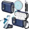 Joremx Custodia Magnetica Per AirPods Pro 3 con Porta Telefono (Blu Navy)