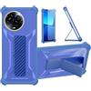 Aroepurt Custodia per Realme 11 5G Cover Custodia Case Ibrida [con Protezione dello Schermo in Vetro temperato] [Supporto Magnetico Pieghevole] [Resistente alle Impronte digitali Smerigliato] Blu