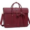MOSISO Borsa Porta PC Donna,13-14 Pollici Laptop in Pelle PU Borsa a Tracolla Convertibile,13,3 Pollici Borse Messenger Casual Lavoro Viaggio Computer Custodia con Nodo a Fiocco, Vino Rosso