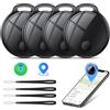 coioc Air Tracker Tag 4 pezzi Nero,Gps Tracker Funziona Bluetooth Trova oggetti Compatibile con Apple Dov'è (solo iOS) Localizzatore Chiavi per Borse, Bagagli, Zaini, Batteria Sostituibile