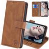 FMPCUON Custodia Flip in Pelle per Xiaomi 12T/12T Pro, Cover a Libro Magnetica Portafoglio, Marrone