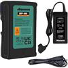 Hisewen Batteria BP-99 V Mount 6700 mAh 99 Wh 14,8 V V-Lock e caricatore D-Tap per videocamera, monitor, videocamera, produzione di film