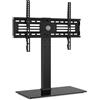 FITUEYES Supporto TV da Tavolo per 40-75 Pollici, Base TV Universale con 6 Altezza Regolabile, Piedistallo TV Universale con Base in 8mm Vetro Temperato, Max VESA 600x400mm Portata 40kg