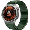 GIOPUEY Cinturini Compatibile con Oppo Watch X3, Nylon Traspirante Sport Loop Cinturino in Morbido Nylon Intrecciato Strap Band - Darkgreen
