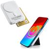 MOJOGEAR Power Bank Wireless MagSafe 10.000 mAh - Power bank magnetico e wireless per Smartphone/Telefono/Smartwatch - Adatto per iPhone 12/13/14/15/16 - Con supporto integrato - Bianco