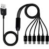 Aorwh Splitter USB Tipo C 6 In 1 di Ricarica per Trasmissione Dati C per Tablet Telefono 1,5 M