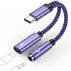 GiGreen Adattatore e ricarica da USB C a jack da 3,5 mm, adattatore USB tipo C a jack da 3,5 mm, USB C a ricarica rapida Aux Audio per Samsung Galaxy S24 S23 S22 A55 A54 A35 A15 A14, Google Pixel 8/7
