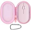 Lebakort Duro Viaggio Caso Custodia per Logitech Pebble Mouse 2 M350s wireless Bluetooth sottile portatile leggero (nero) (Rosa)