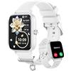 Erkwei Smartwatch Donna 1.85 Smart Watch con Chiamate 100+ Sportive Fitness Tracker con Contapassi Sonno Cardiofrequenzimetro Notifiche Messaggi Orologio Digitale per iOS Android Bianco