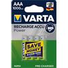 POWERY Premium Batteria alta potenza Varta HR03 LR03 Micro AAA NiMH confezione da 4 1000mAh, NiMH, 1,2V
