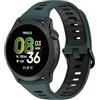 GIOPUEY 22mm Cinturini Compatibile con COROS Pace 4/Apex 4 42mm/Pace3/Pace-Pro/Apex PRO/2 PRO, Morbido TPU Cinturino [Design a Colori di Giunzione] - Green/Black