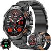 LWEARKD Smartwatch Uomo 1,39" AMOLED Chiamate e Risposta Bluetooth, 3 Bracciali, 123 Sport Smartwatch Cardiofrequenzimetro Pressione Sanguigna Monitoraggio del Sonno Orologio Fitness per Android iOS (Nero)