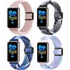 Bdsidy Cinturino Compatibili con Huawei Honor Band 10/Honor Band 9 Strap, Cinturino in Elastici Nylon Magnetico Band per Honor Band10/ Honor Band9 Smartwatch Accessori (Rosa+Nero+Blu+Viola)