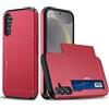 Beajew Custodia per Samsung Galaxy S26 Plus, Custodia Hybrid con scompartimento per tessere compatibile, TPU Bumper Silicone Custodie, Anti Graffio Hard PC, Antiurto Grado Militare - Rosso