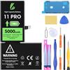 LL TRADER Batteria per iPhone 11 Pro, batteria alta capacità da 5000 mAh con tutti gli strumenti necessari per la riparazione